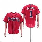 Braves 1 Ozzie Albies Red Cool Base Jersey Sguo,baseball caps,new era cap wholesale,wholesale hats